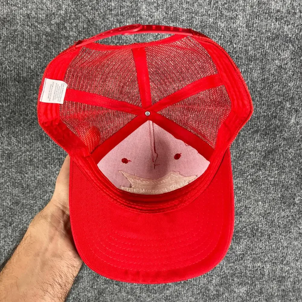 Budweiser Trucker Hat Red Mesh Snapback One Size Drink‎ Wiser Promo Cap